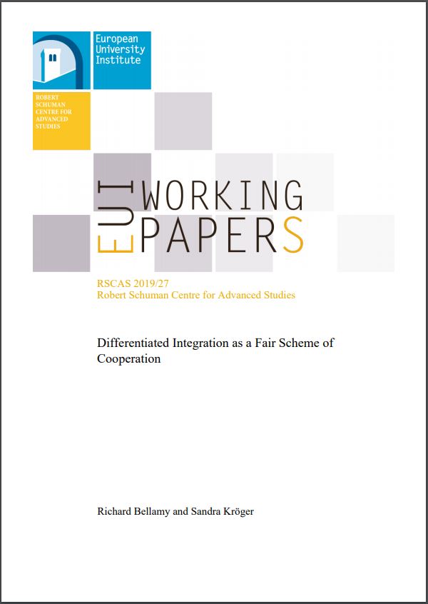 Publication Cover. Working Paper by Richard Bellamy and Sandra Kröger